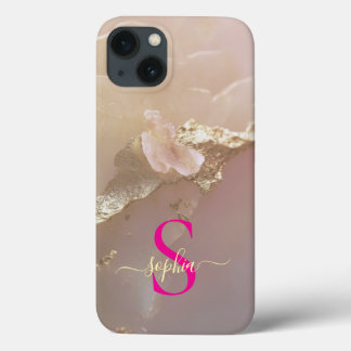 Case-Mate iPhone Case Marbre or rose gold pailleté monogramme
