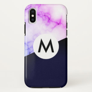 Case-Mate iPhone Case marbre pourpre en cuir avec monogramme