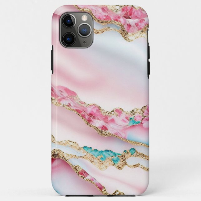 Coques Case-Mate iPhone Marbre rose clair Agate Collection populaire (Dos)