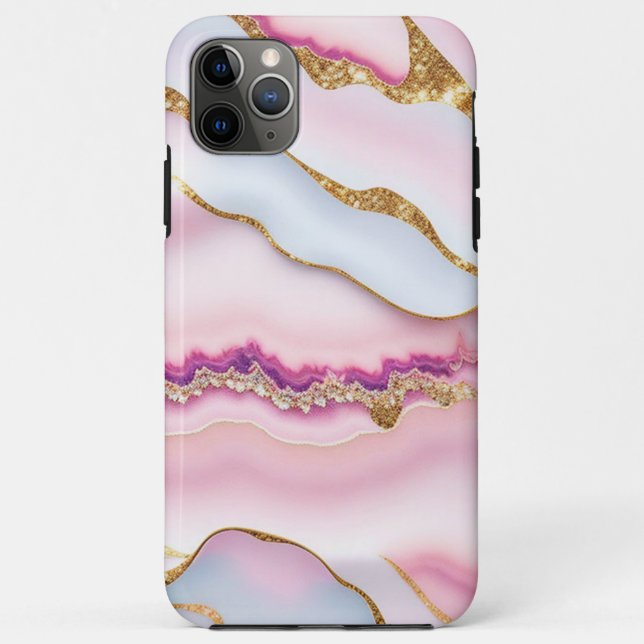 Coques Case-Mate iPhone Marbre rose clair Agate Collection tendance (Dos)