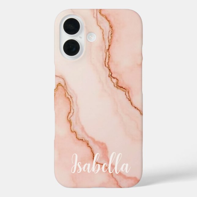 Coques Case-Mate iPhone Marbre Rose Moderne Personnalisé Élégant (Verso)