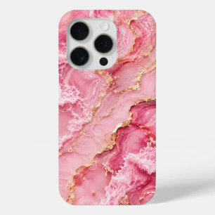 Coque Case-Mate iPhone Marbre Rose Océan Luxueux avec Veines Dorées