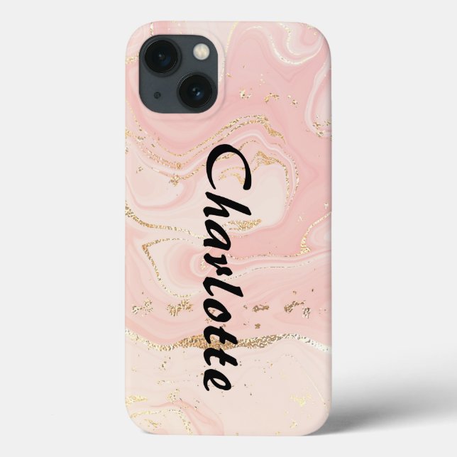 Coques Case-Mate iPhone Marbre rose or customisé (Verso)