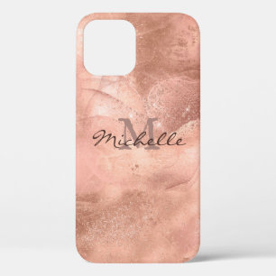 Case-Mate iPhone Case Marbre Rose or - Élégant Monogramme