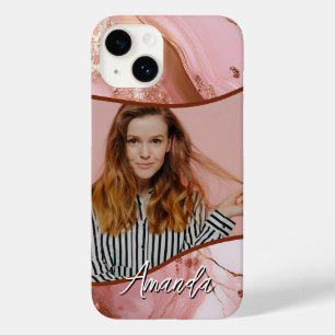 Coque Case-Mate iPhone Marbre Rose or étincelle Glam Photo