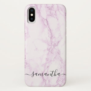 Case-Mate iPhone Case Marbre rose personnalisé Nom de script Typographie