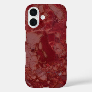 Coque Pour iPhone 16 Marbre rouge foncé