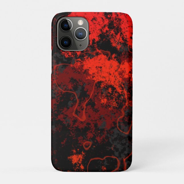 Coques Case-Mate iPhone Marbre rouge, noir et gris Abstrait (Dos)