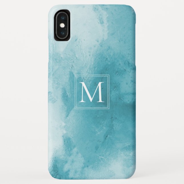 Coques Case-Mate iPhone Marbre turquoise turquoise | Monogramme (Dos)