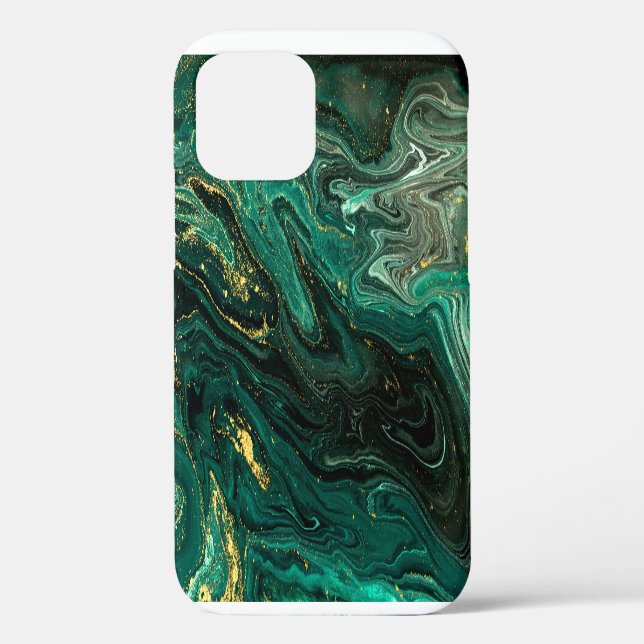 Coques Case-Mate iPhone Marbre vert : Abstrait Agate Ripple. (Verso)