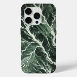 Coque Case-Mate iPhone Marbre vert de la forêt avec des veines blanches