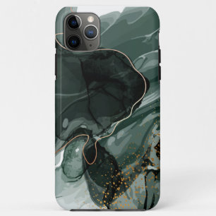 Case-Mate iPhone Case Marbre vert émeraude et or, Arrière - plan marbré