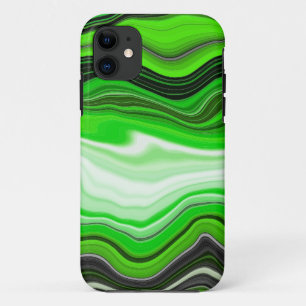 Case-Mate iPhone Case Marbre vert et noir comme l'art fluidisé rayé