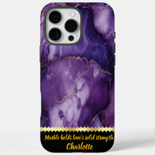 Coque iPhone 16 Pro Max Marbre violet avec veinage complexe