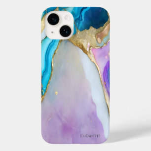 Coque Case-Mate iPhone Marbre Violet Bleu Chic Élégant   