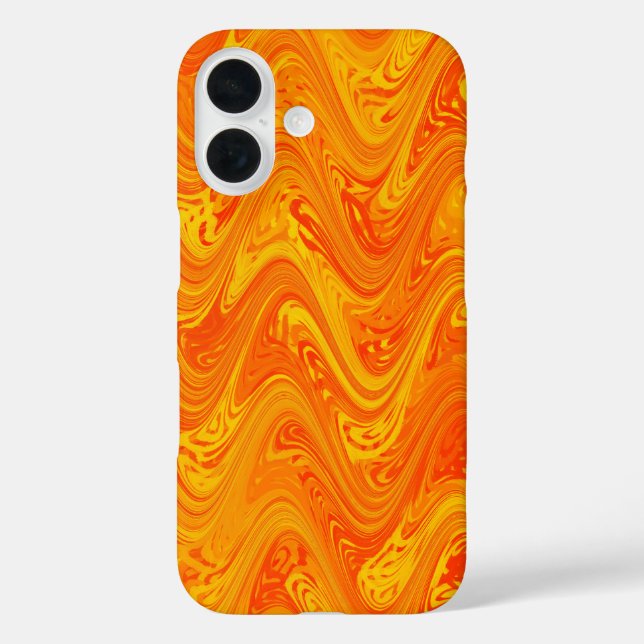 Coques Case-Mate iPhone Marbrure Orange Jaune Rouge Motif (Verso)