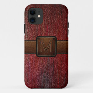 Coque Case-Mate iPhone Marche marron foncé en cuir rouge