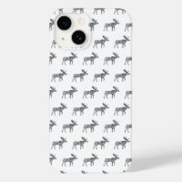 Marche ornementale noir et blanc Moose Silhouette