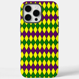 Coque iPhone 16 Pro Max Mardi Gras Arlequin Motif Diamant