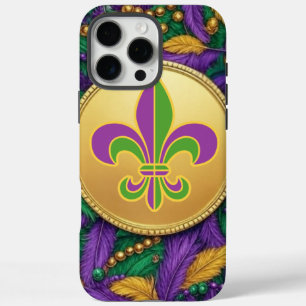 Coque iPhone 16 Pro Max Mardi Gras Fleur de lis