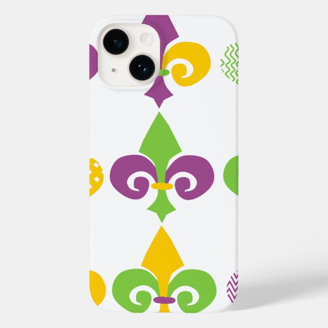 Coques Case-Mate iPhone Mardi Gras Fleur de Lis (Verso)