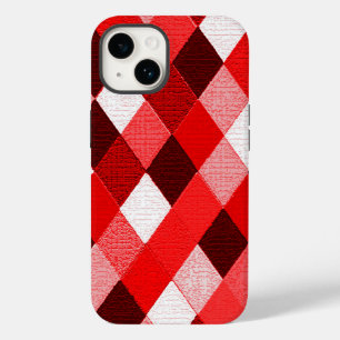 Coque Case-Mate iPhone MARDI GRAS HARLEQUIN MOTIF Rouge rose blanc Rhombi