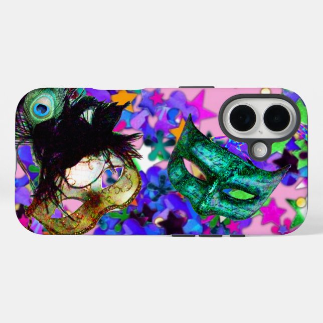 Coques Case-Mate iPhone MARDI GRAS MASQUERADE BALL MASK confetti (Verso (horizontal))