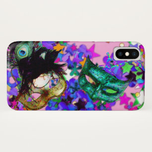 Coque iPhone X MARDI GRAS MASQUERADE BALL MASK confetti
