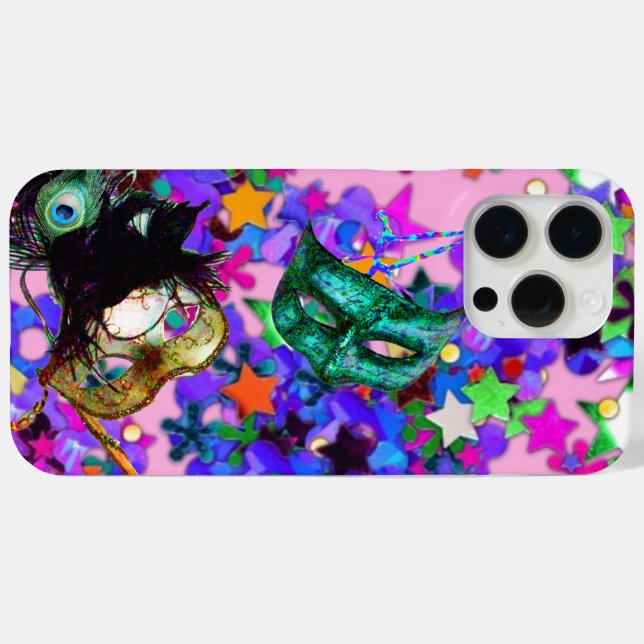 Coques Case-Mate iPhone MARDI GRAS MASQUERADE BALL MASK confetti (Verso (horizontal))