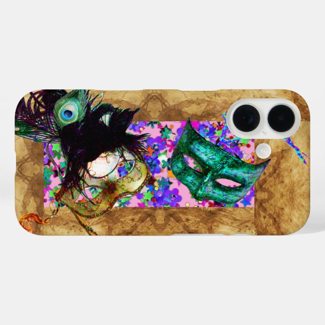 Coques Case-Mate iPhone MARDI GRAS MASQUERADE confetti parchemin (Verso (horizontal))