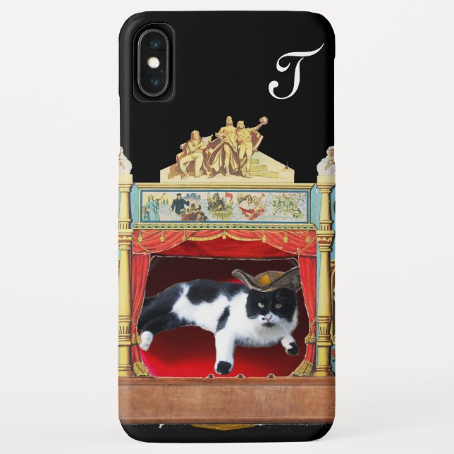 Coques Case-Mate iPhone MARDI GRAS MASQUERADE THÉÂTRE CAT Monogramme (Dos)