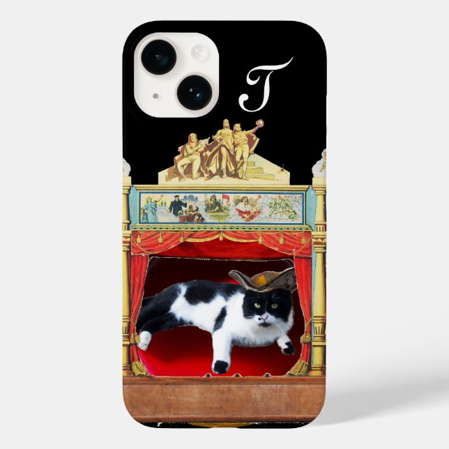 Coques Case-Mate iPhone MARDI GRAS MASQUERADE THÉÂTRE CAT Monogramme (Verso)