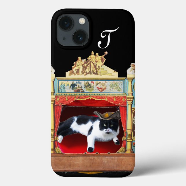 Coques Case-Mate iPhone MARDI GRAS MASQUERADE THÉÂTRE CAT Monogramme (Verso)