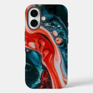 Coque Pour iPhone 16 Marée Rouge Abstraite