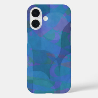 Coque Pour iPhone 16 Marées d'azur - Géométrie Abstraite océanique