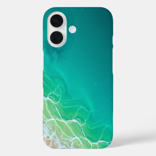 Coque Pour iPhone 16 Marées Turquoise : Une fuite Tropicale