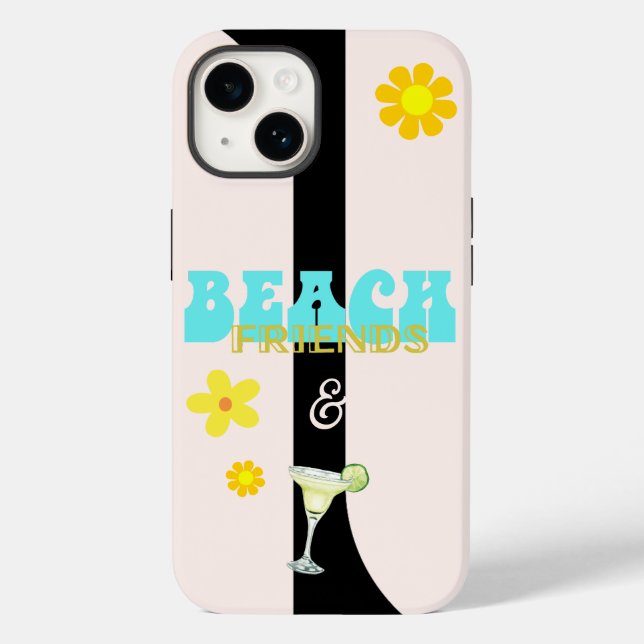 Coques Case-Mate iPhone Margarita Beach Friends Retro Floral (Verso)