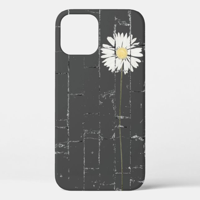 Coques Case-Mate iPhone marguerite blanche sur brique grise (Verso)