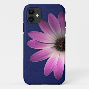 Case-Mate iPhone Case Marguerite magenta rose sur la copie de cuir de