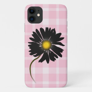 Case-Mate iPhone Case marguerite noire brillante sur plaid