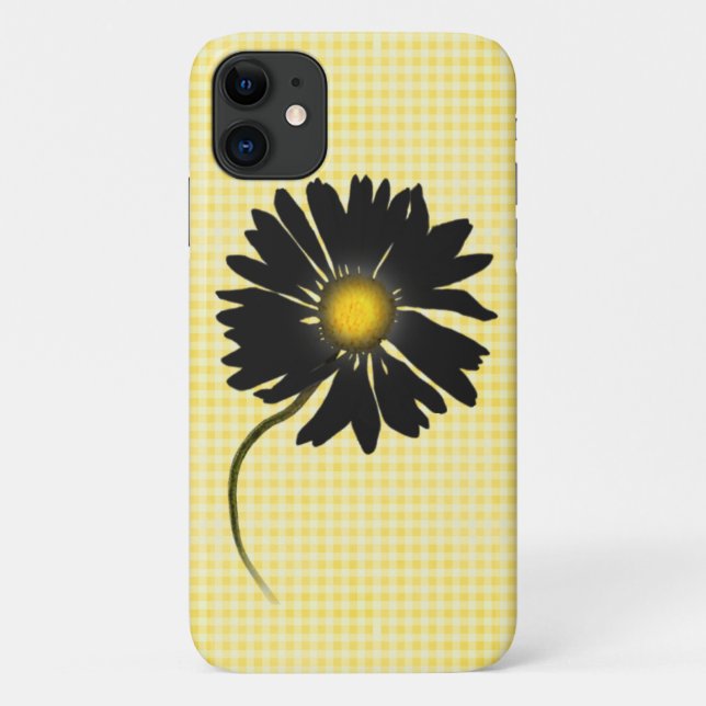 Coques Case-Mate iPhone marguerite noire sur en vichy (Dos)