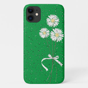 Case-Mate iPhone Case marguerites blanches avec gouttes de pluie sur ver