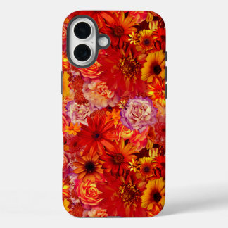 Coques iPhone 16 Plus Marguerites d'un rouge ardent riches de bouquet