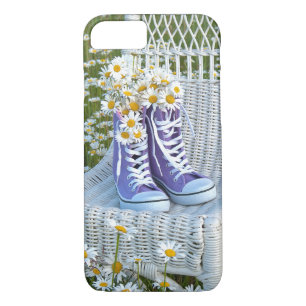 Coque iPhone 7 Marguerites en basket violet