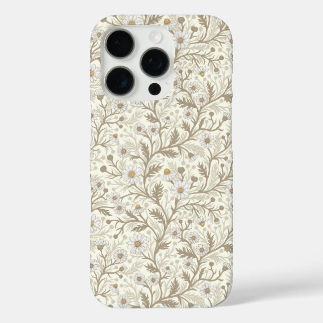 Coques Case-Mate iPhone Marguerites en blanc et marron sur fond blanc cass (Verso)