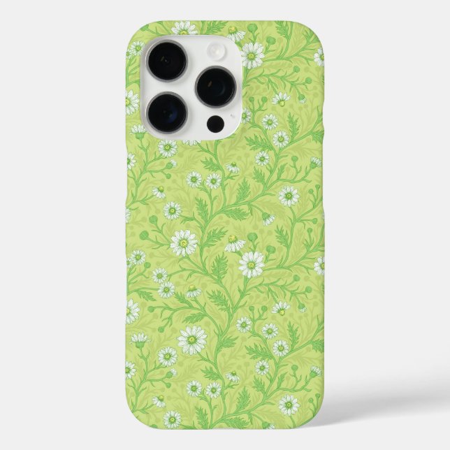 Coques Case-Mate iPhone Marguerites en blanc et vert sur fond vert miel (Verso)