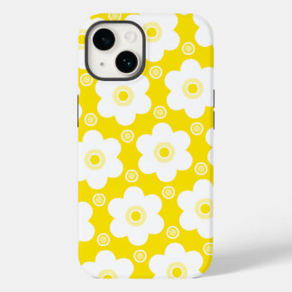 Coque Case-Mate iPhone Marguerites jaunes et blanches et pois