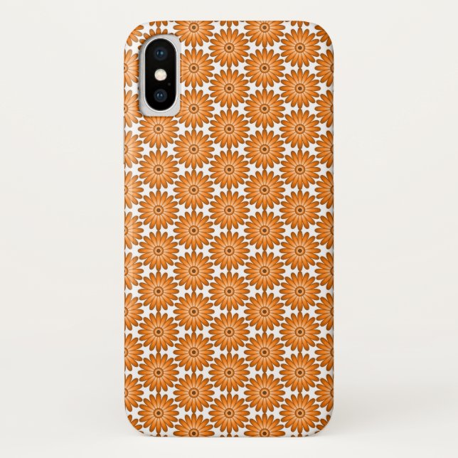 Coques Case-Mate iPhone Marguerites orange dans le style des années 70 (Dos)
