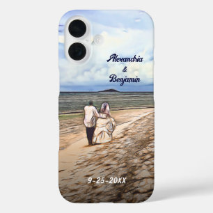 Coque Pour iPhone 16 Mariage Couple photo nouvellement mariée Personnal