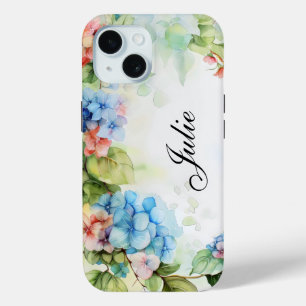 Coque Case-Mate iPhone Mariage de fleurs bleues et rouges